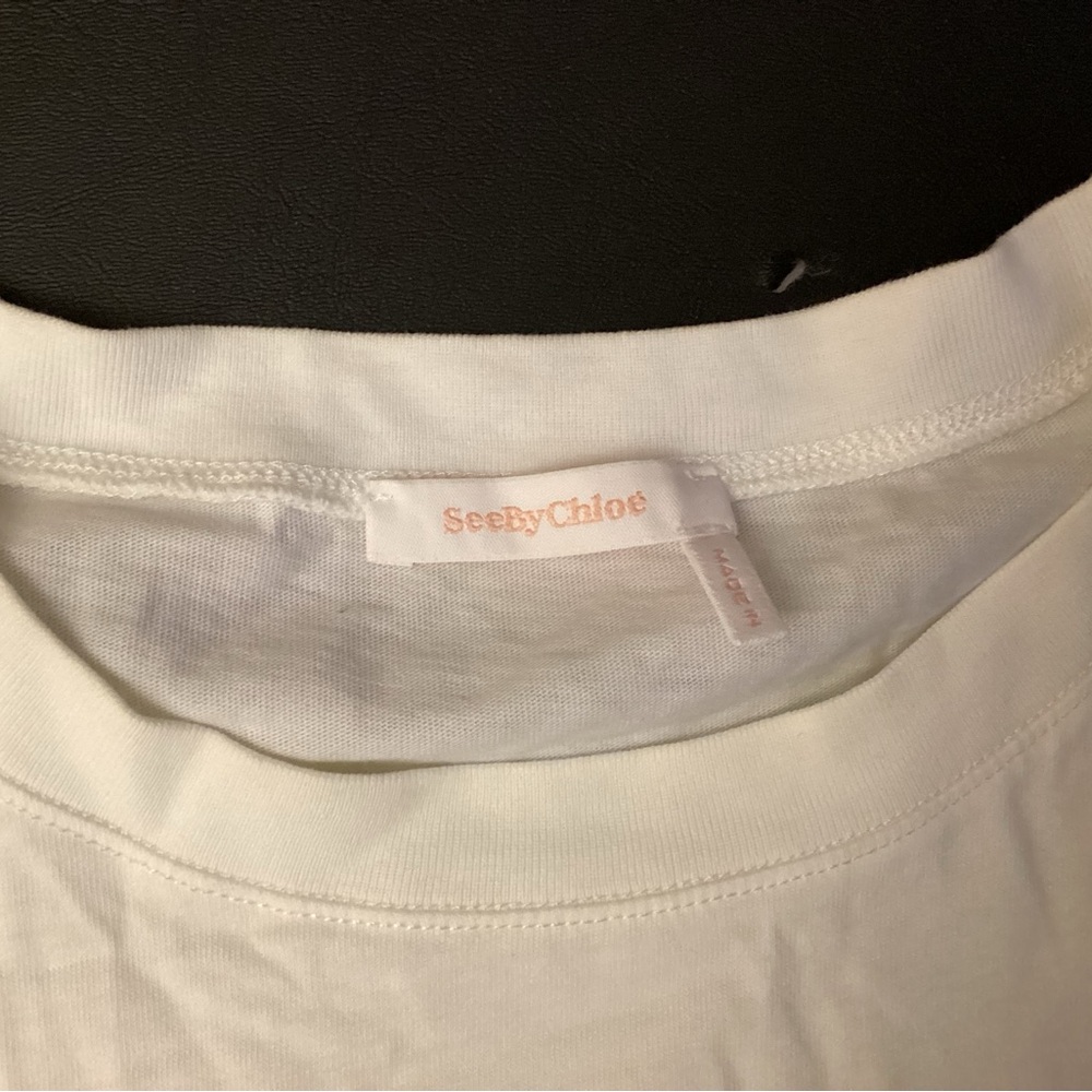 See By Chloe White Short Sleeve Tee - Picture 3 of 5